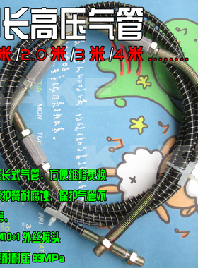 加长高压充气管充气管高压打气筒软管2米3米4米5米 M10*1 63MPa