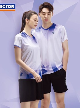 威克多VICTOR胜利羽毛球服针织运动套装50024透气速干40022中性款