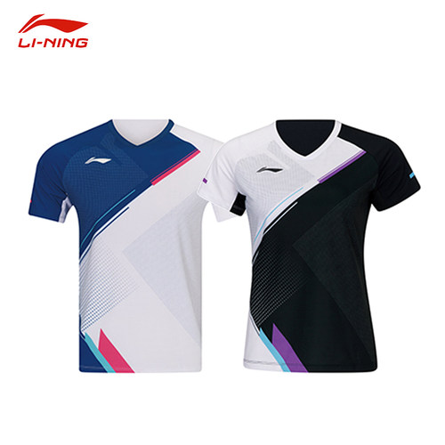 李宁LINING羽毛球服省队系列男女款比赛服速干透气短袖T恤AAYW047