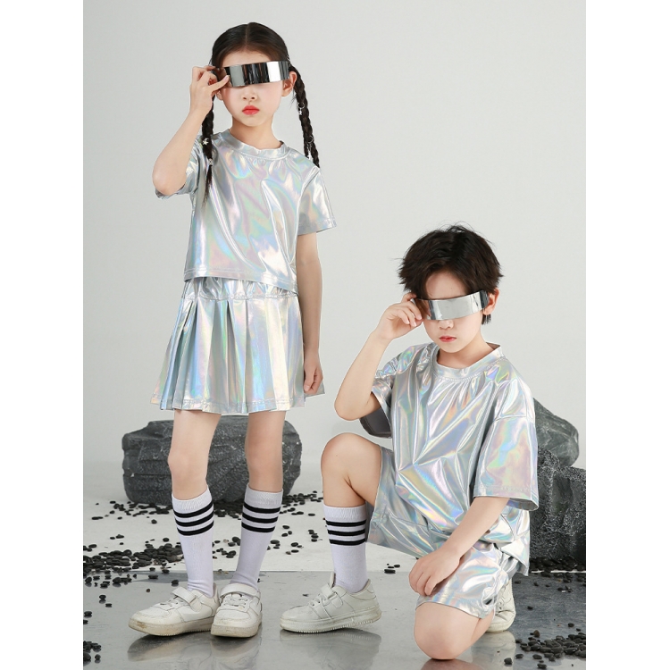 六一儿童机器人街舞演出服AI科技