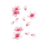 她画 樱花纹身贴 彩色高级感锁骨女防水持久贴纸桃花肚脐贴画脸贴