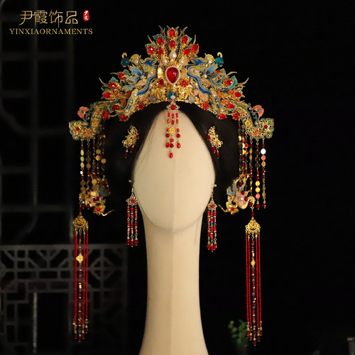 新款明制头饰新娘发冠秀禾服凤冠中式婚礼结婚发饰品宋制原创设计