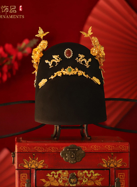 明制男士金花官花帽汉服新郎官结婚乌纱帽状元郎簪花探花郎进士帽