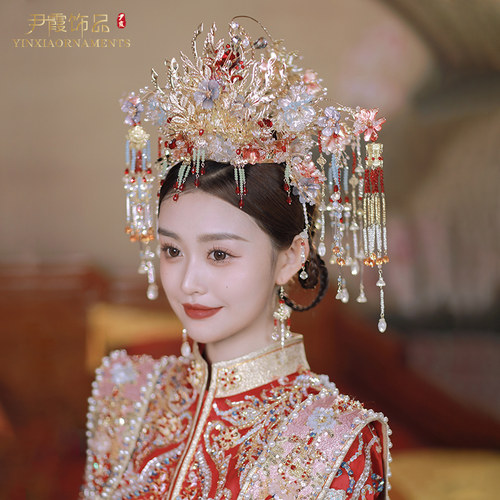 尹霞新娘头饰明制汉服凤冠