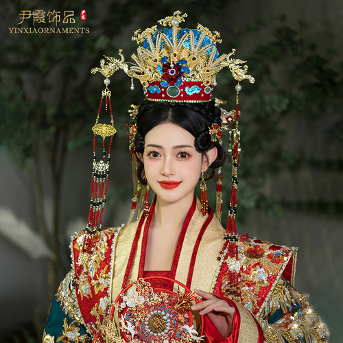 尹霞凤冠霞帔新娘头饰奢华大气