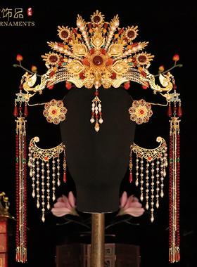 唐风婚礼正凤饰品套装唐代新娘结婚饰品套装头饰古装高端新娘凤冠