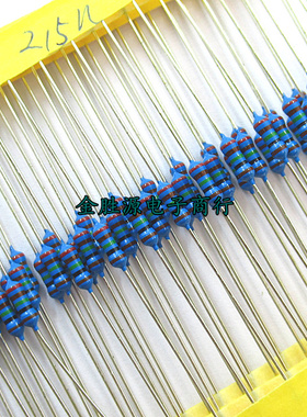 1/4W金属膜电阻21.5欧 215R 2.15K 2150欧 21.5K 215K 0.25W色环