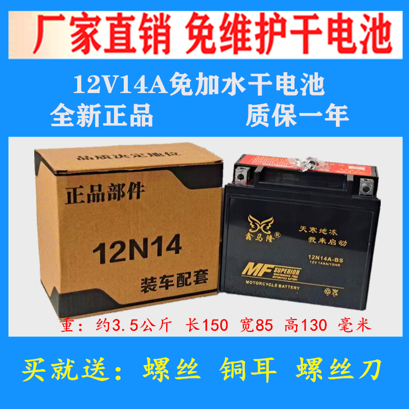 三轮燃油摩托车12V14A干电池福田宗申钱江隆鑫跑车哈雷宝马适用