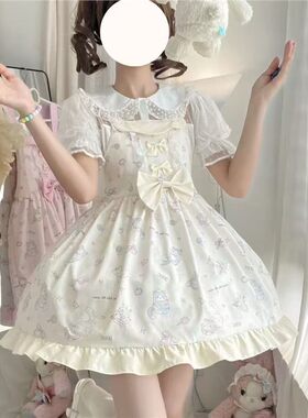 制服秋冬套装lolita裙甜美日常洋装百搭jsk连衣裙蝴蝶结宝