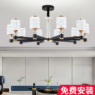 客厅吊灯大厅主灯家m用客厅客厅灯大气超亮2023新款包安装15头轻