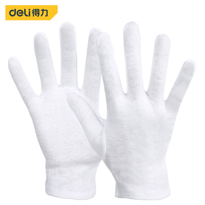 得力白色礼仪手套 全棉白色礼仪手套 DL521011