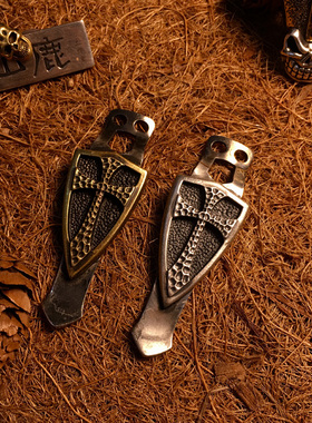 【山鹿 / 十字盾】美国钢火风格steelflame 通用 手电横两孔背夹