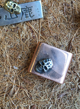 山鹿  羽翼标准骷髅表扣 带扣 钢火风格steelflame个性EDC
