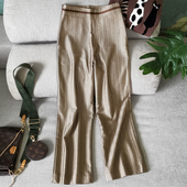 人字纹垂坠女裤 显瘦美拉德穿搭咖啡高腰阔腿裤 西裤 薄款 347 女春季