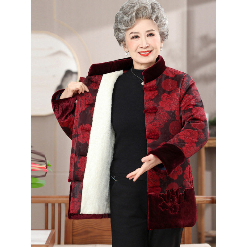 奶奶装秋冬加厚棉衣中老年人开衫保暖上衣女妈妈毛衣加绒老人冬装,女装/女士精品,中老年女装,淘宝优惠券,粉丝福利购,淘宝优惠卷