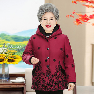 老年人羽绒棉防寒服奶奶新款时尚保暖舒适加绒外套老太太妈妈棉袄