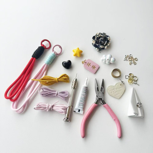 泡泡玛特diy配件车挂盲盒娃娃改造后视镜挂绳工具材料包挂件礼物