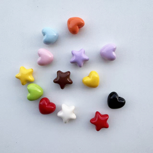 泡泡玛特星星人配件diy彩色大五角星通孔串珠盲盒改车挂饰品工具