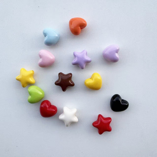 泡泡玛特星星人配件diy彩色大五角星通孔串珠盲盒改车挂饰品工具