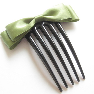 韩版 手工蝴蝶结发饰发夹职业盘发五齿发梳插梳不断齿艾米饰品热卖