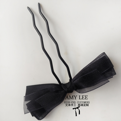 法式盘发发饰10厘米黑色加粗u型夹盘发簪子插针发夹丸子头固定