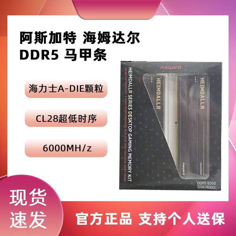 阿斯加特海姆达尔DDR5 16G 6000台式机电脑内存条32G套条Adie C28