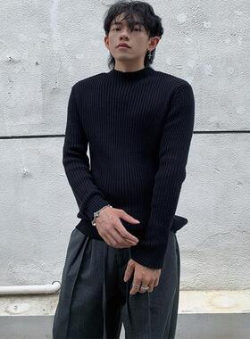 Addressunknown修身剪裁半高领针织高弹毛衣打底通勤百搭长袖