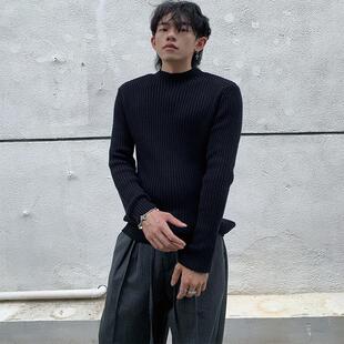 Addressunknown修身剪裁半高领针织高弹毛衣打底通勤百搭长袖