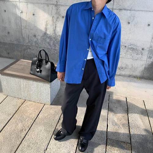 衬衫克莱因蓝高级感通勤