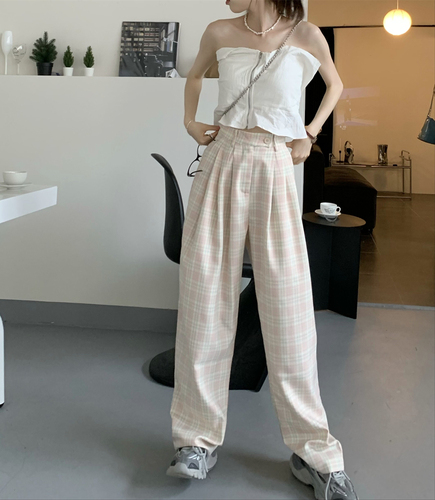 Actual shot ~ wide-leg pants for women with high waist and drape, early autumn style, versatile suit pants with design sense, niche fans