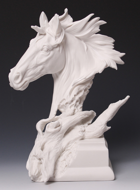 高档陶瓷马到成功桌面摆件