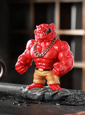 创意树脂变色大老虎茶宠摆件