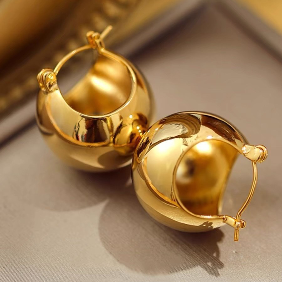 欧美风亮面金属银色圆球耳扣女轻奢小众设计感高级复古耳环耳饰潮,饰品/流行首饰/时尚饰品新,耳环,淘宝优惠券,粉丝福利购,淘宝优惠卷