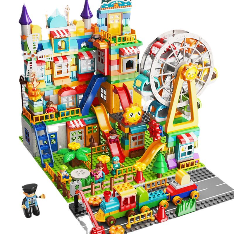 费乐积木447颗粒摩天轮风车百变城堡儿童百变积木益智拼装乐园
