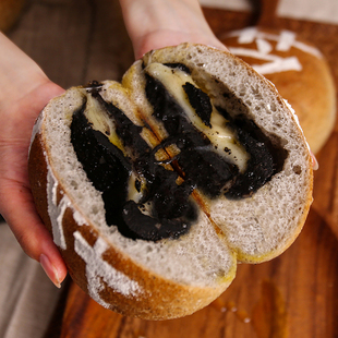 麦点时光全麦软欧包黑芝麻流心麻薯代餐早餐面包零食饱腹健身