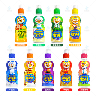 韩国进口pororo啵乐乐儿童果味饮料宝露露8瓶果味饮品韩式风味
