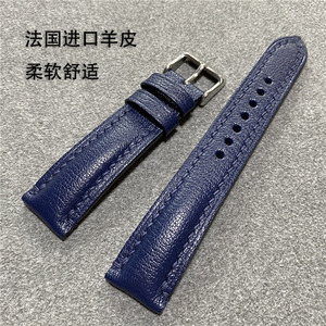 法国羊皮手工表带耐汗真皮柔软