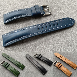 男女通用复古头层真皮 意大利植鞣皮表带 旧七月 手工订制