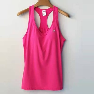 女款裸感磨毛面料瑜伽运动一体杯运动夜跑步工字背心T恤特价