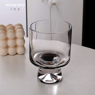 Wine.wo北欧高级灰啤酒杯精酿杯子 洋酒杯水晶玻璃饮料杯水杯中古