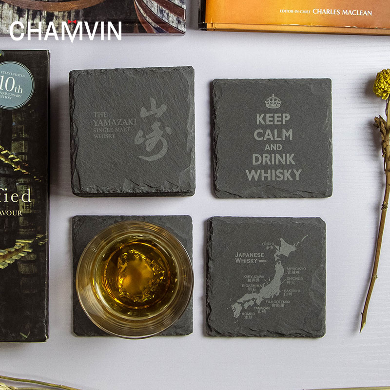 chamvin天然岩石产区收藏酒杯垫