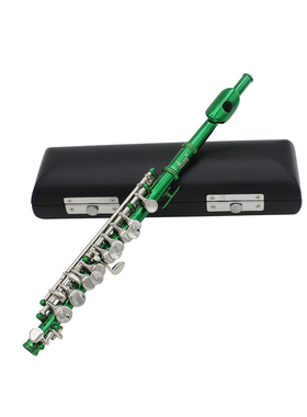 优质SLADE雷德短笛C调白铜管体绿色16孔加E键法式按键意大利垫片