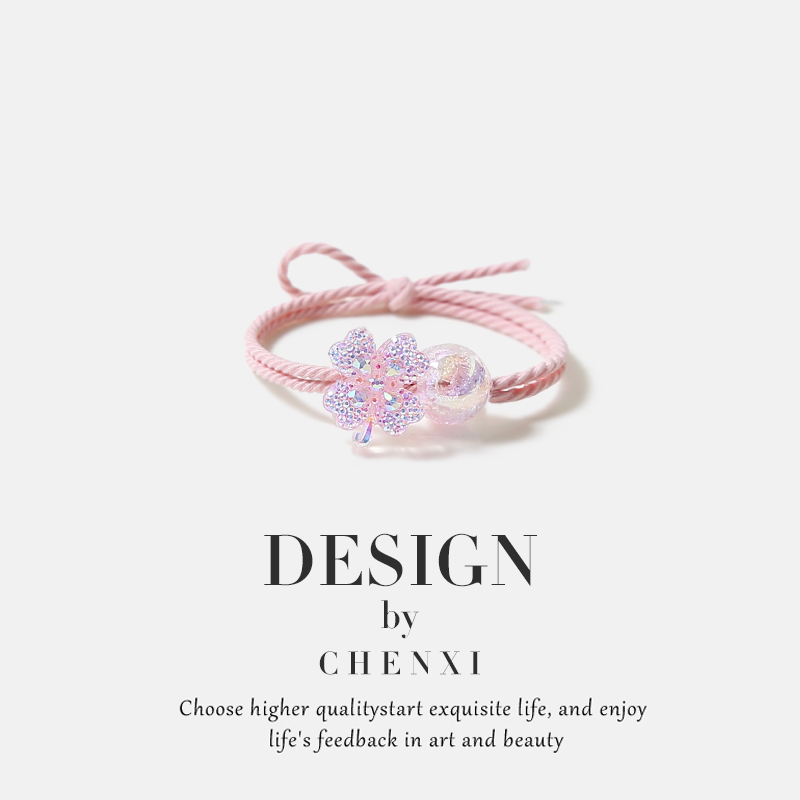 森系超仙粉色四叶草发绳甜美少女心扎发马尾头绳日常百搭发饰皮筋,饰品/流行首饰/时尚饰品新,发饰,淘宝优惠券,粉丝福利购,淘宝优惠卷