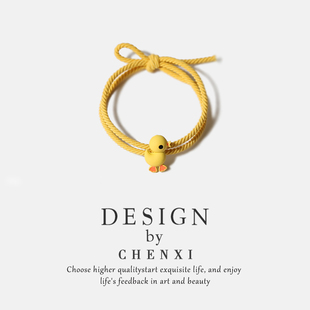 夏款ins呆萌小鸭子发圈简约可爱小清新扎头发橡皮筋高弹力可调节