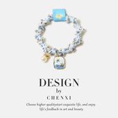 ins新款 珐琅郁金香四叶草头绳森女扎发耐用高弹力橡皮筋发圈日韩