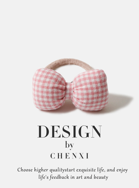 毛绒充绒蝴蝶结格纹发绳可爱秋冬学生碎发夹少女夹刘海夹发饰