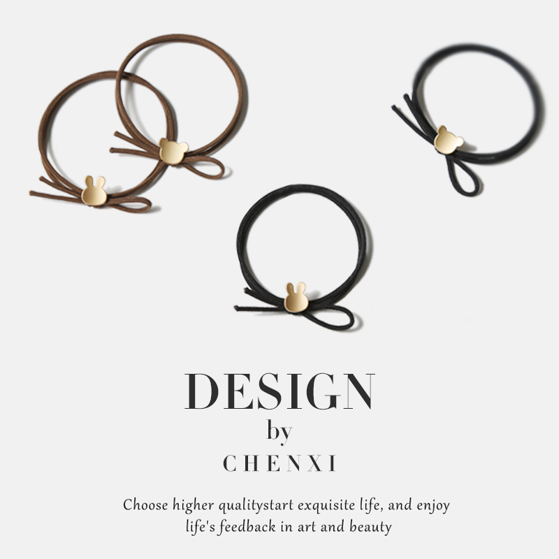 复古简约气质合金属小兔子小熊发绳小众设计扎马尾扎丸子橡皮筋女,饰品/流行首饰/时尚饰品新,发饰,淘宝优惠券,粉丝福利购,淘宝优惠卷