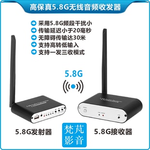 5.8G无线音频5.1环绕收发器光纤同轴AUX音箱发烧背景音乐U盘播放