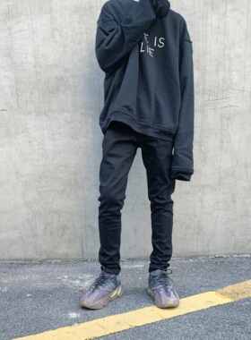 【现货】BONELESS 基础百搭黑色水洗无破坏修身牛仔裤