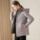 保暖外套 纯色休闲宽松时尚 可拆卸帽轻薄羽绒服女中款 2025秋冬新款